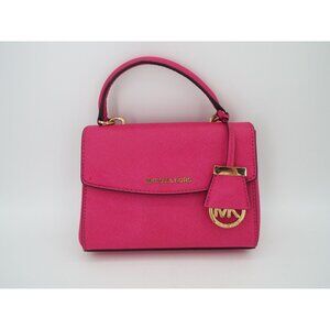 Michael Kors Pink Raspberry Saffiano Leather Ava Mini Satchel Bag